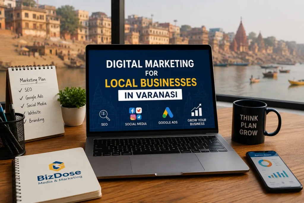 Digital Marketing for Local Businesses in Varanasi using SEO, Google Ads, social media marketing, local SEO, and website development to grow business online.